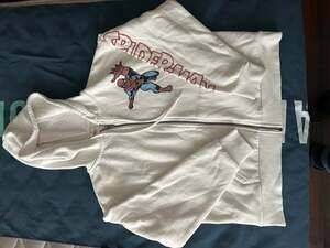 Marvel Comics Spider-Man Graphic Off-White Zip-Up Hoodie